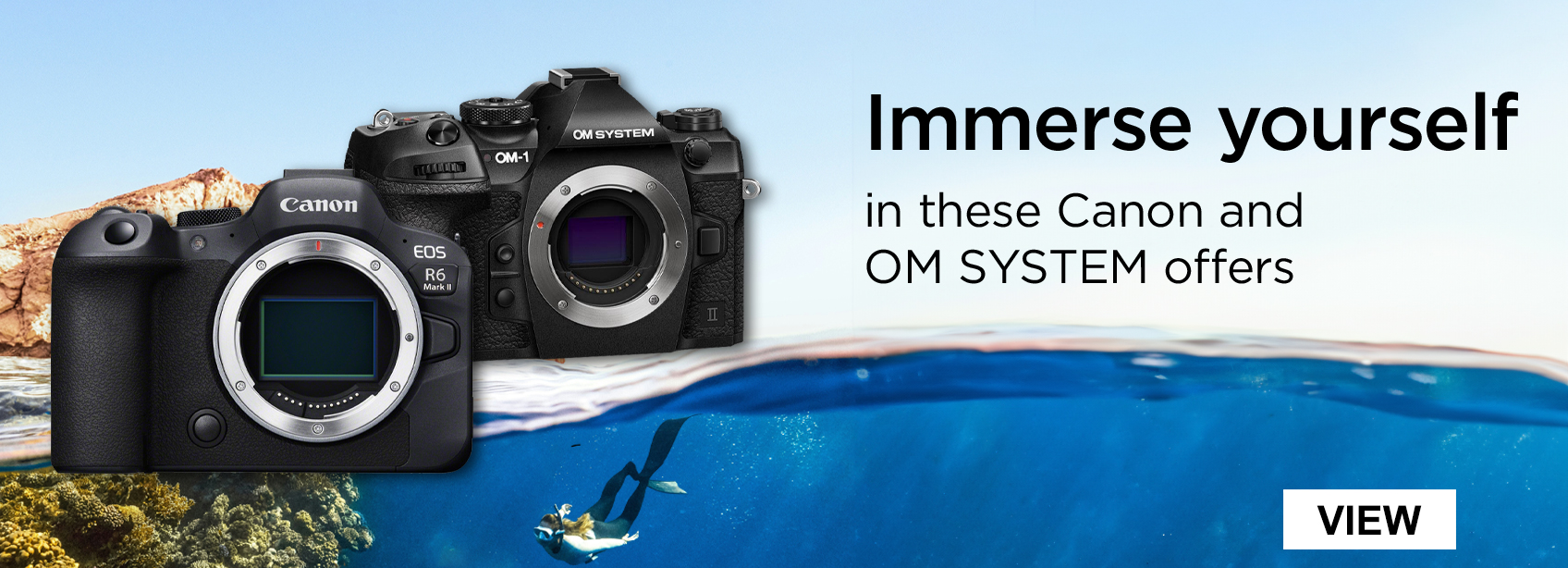 Immerse yourself in these Canon and OM SYSTEM offers