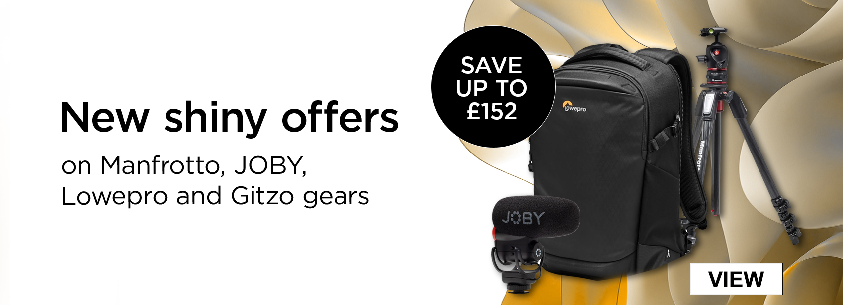 New Shiny offers on Manfrotto, JOBY, Lowepro and Gitzo gear